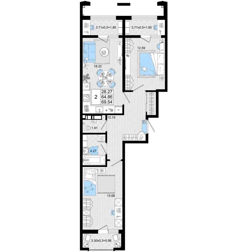 2-комнатная
