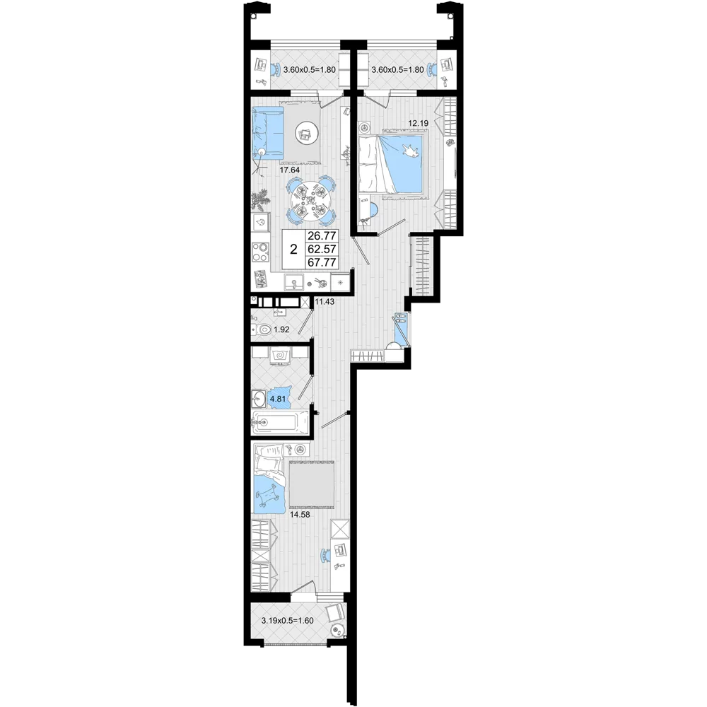 2-комнатная