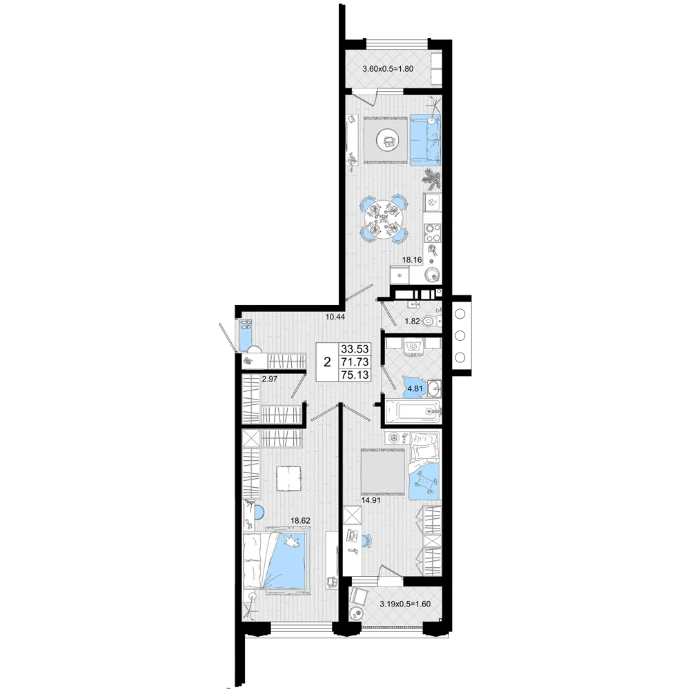2-комнатная