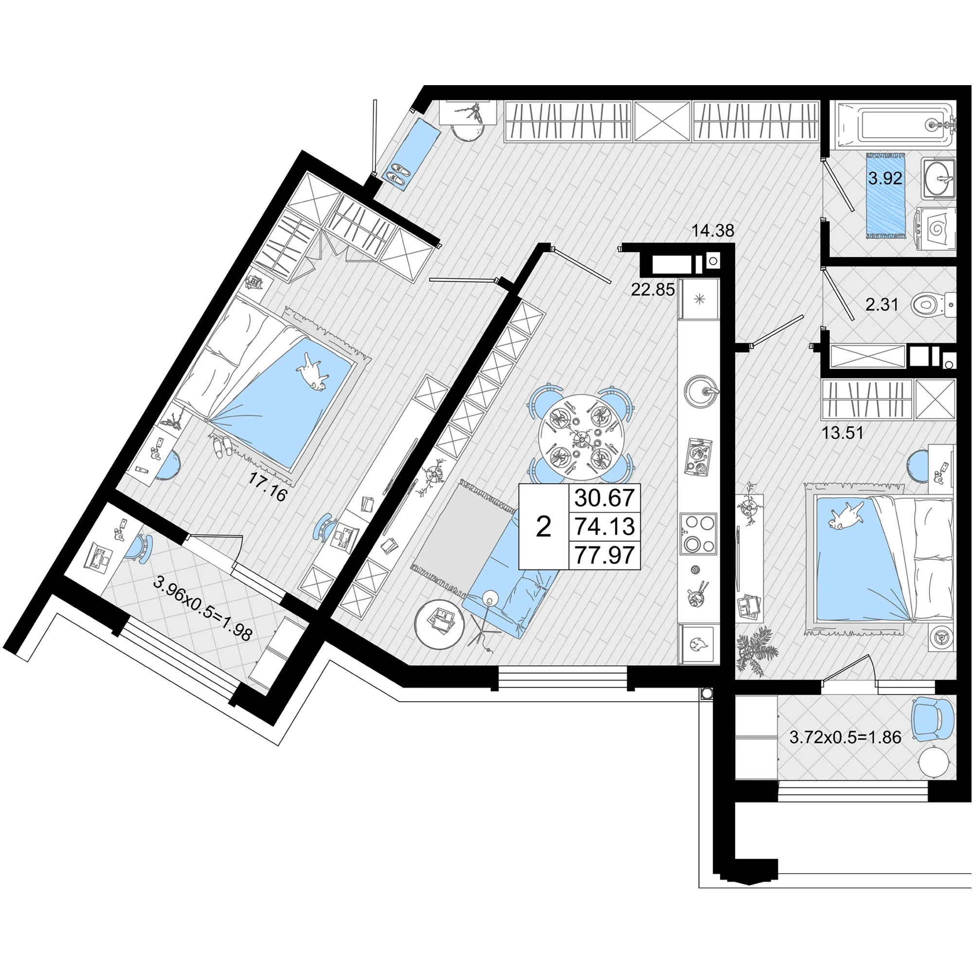 2-комнатная