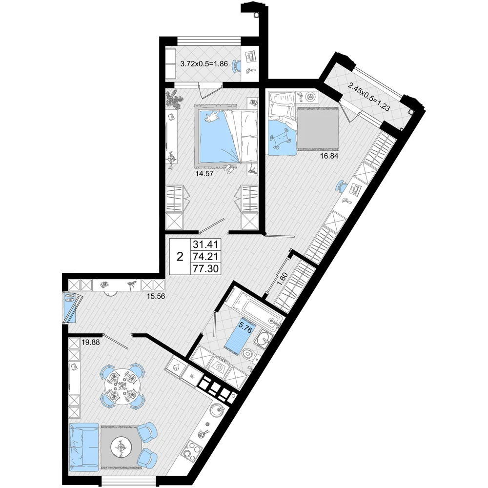 2-комнатная