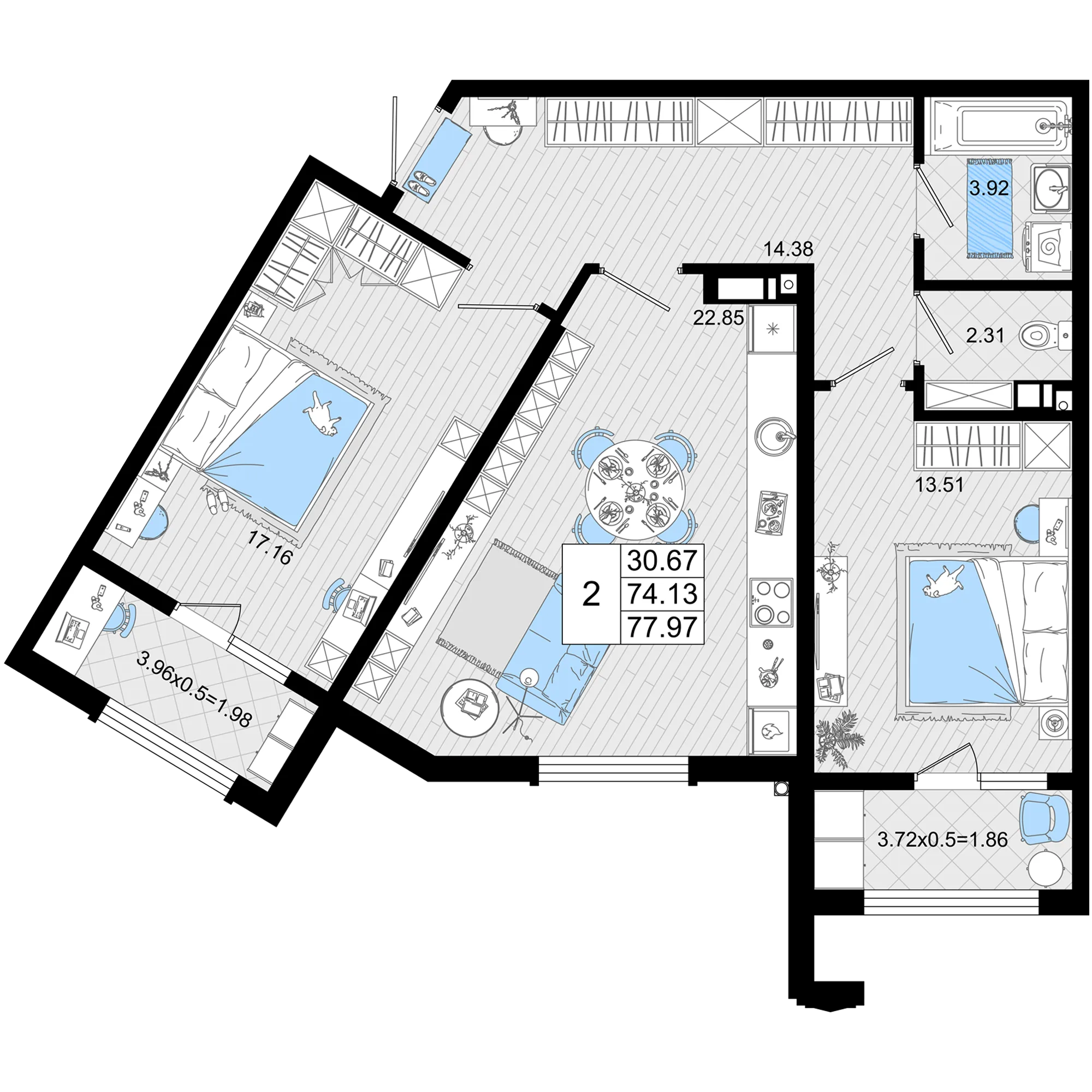 2-комнатная
