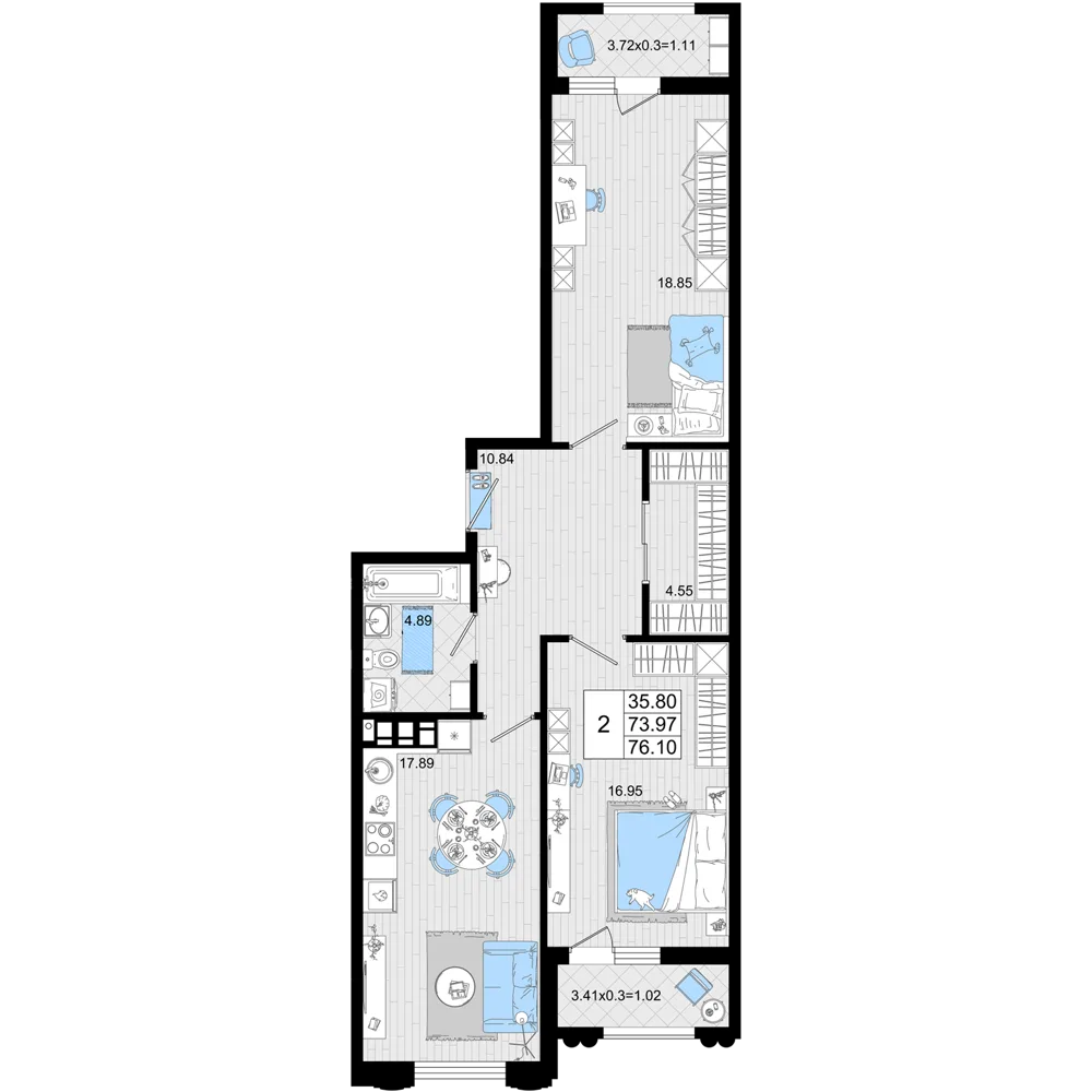 2-комнатная