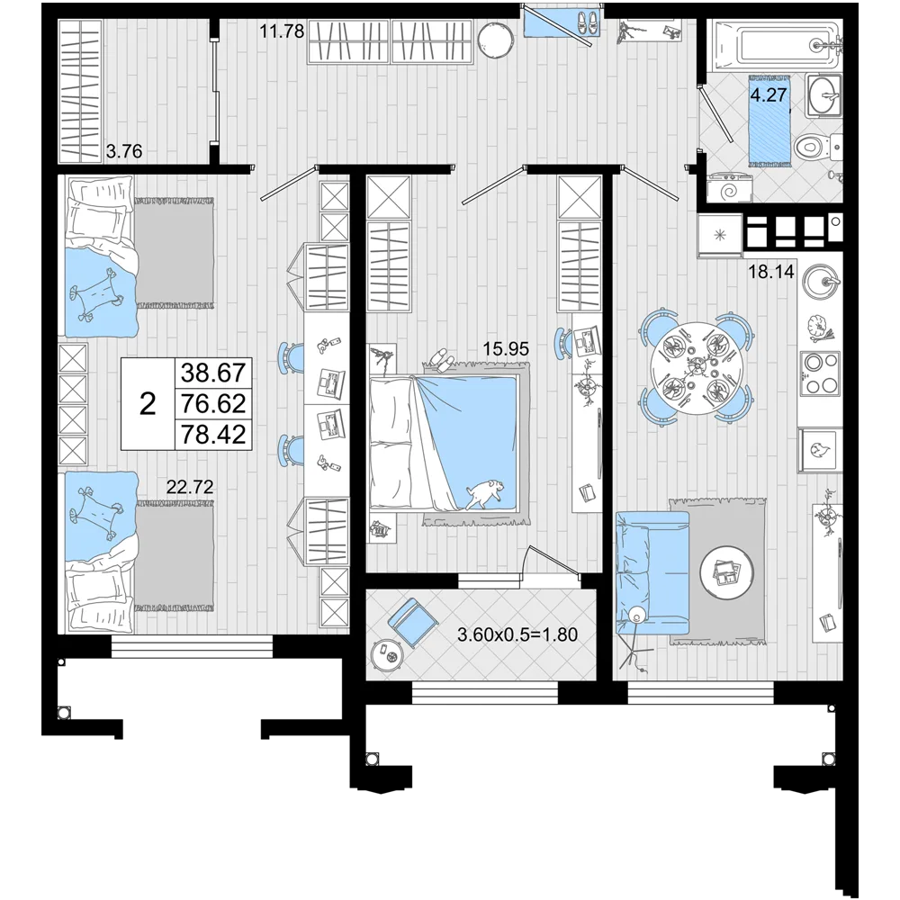 2-комнатная