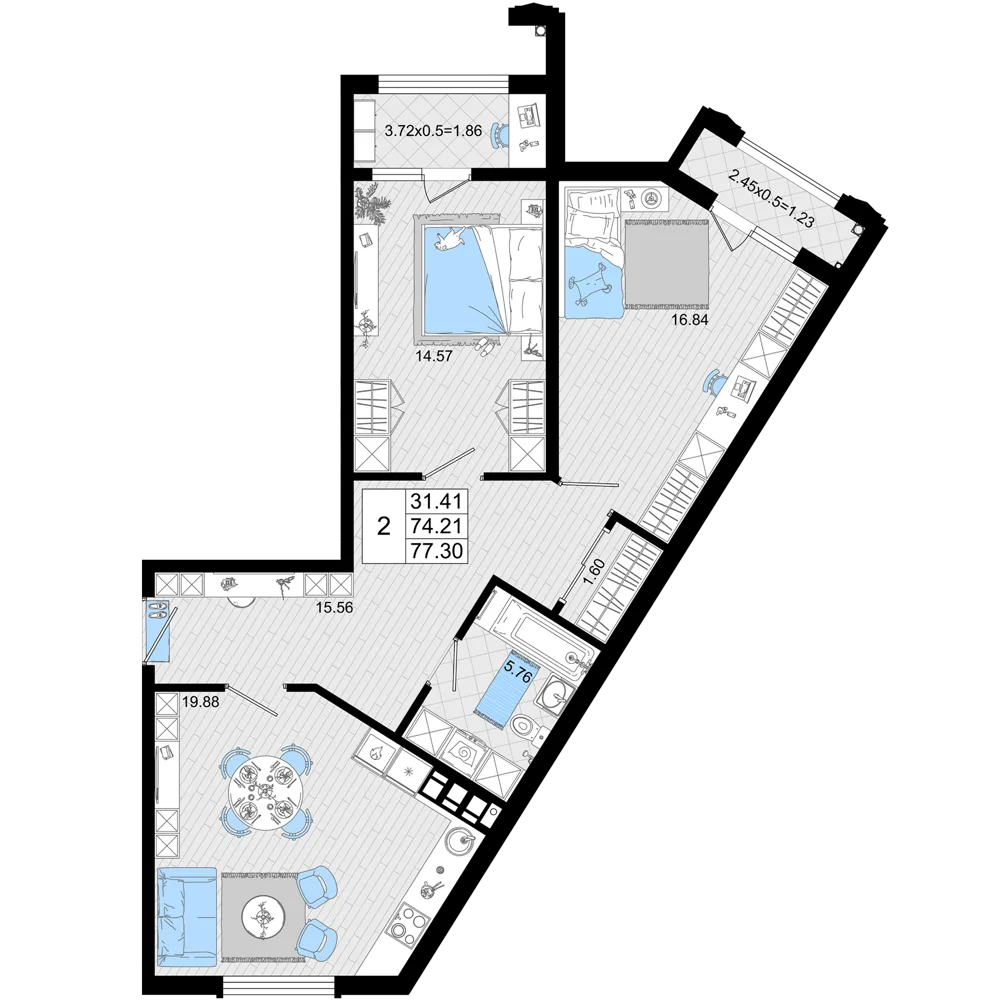2-комнатная